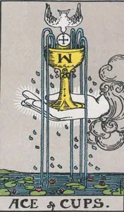 Ace of Cups, classic RWS illustration
