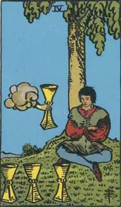 Four of Cups, classic RWS illustration