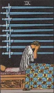 Nine of Swords, classic RWS illustration