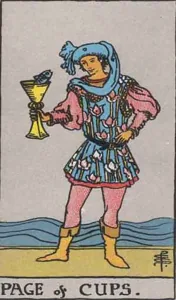 Page of Cups, classic RWS illustration