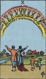 Ten of Cups, classic RWS illustration