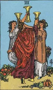 Three of Cups, classic RWS illustration